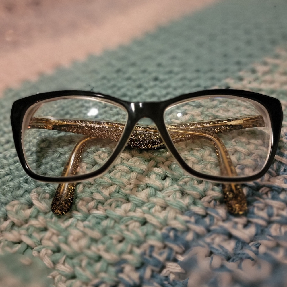 Dolce & Gabbana Black, Gold & Clear Glasses
